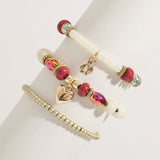 Set de Pulseras Muranos Dije Corazón