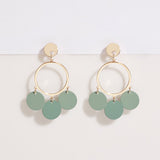 Aretes Colgantes Dijes Circulares Verde