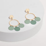 Aretes Colgantes Dijes Circulares Verde