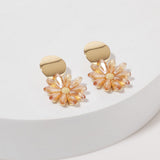 Aretes Colgantes Flores Brillantes