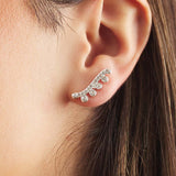 Aretes Lineales Plateados Premium