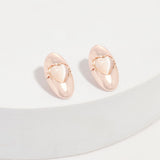 Aretes Ovalados Corazones Rosa