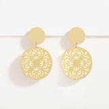 Aretes Colgantes de Acero Mandala