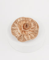 Gancho Flor Beige con Brillos Dorados