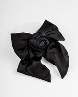 Gancho lazo negro con flor de tela