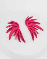 Aretes fucsia diseño de alas