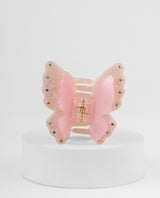 Gancho mariposa rosa perlada