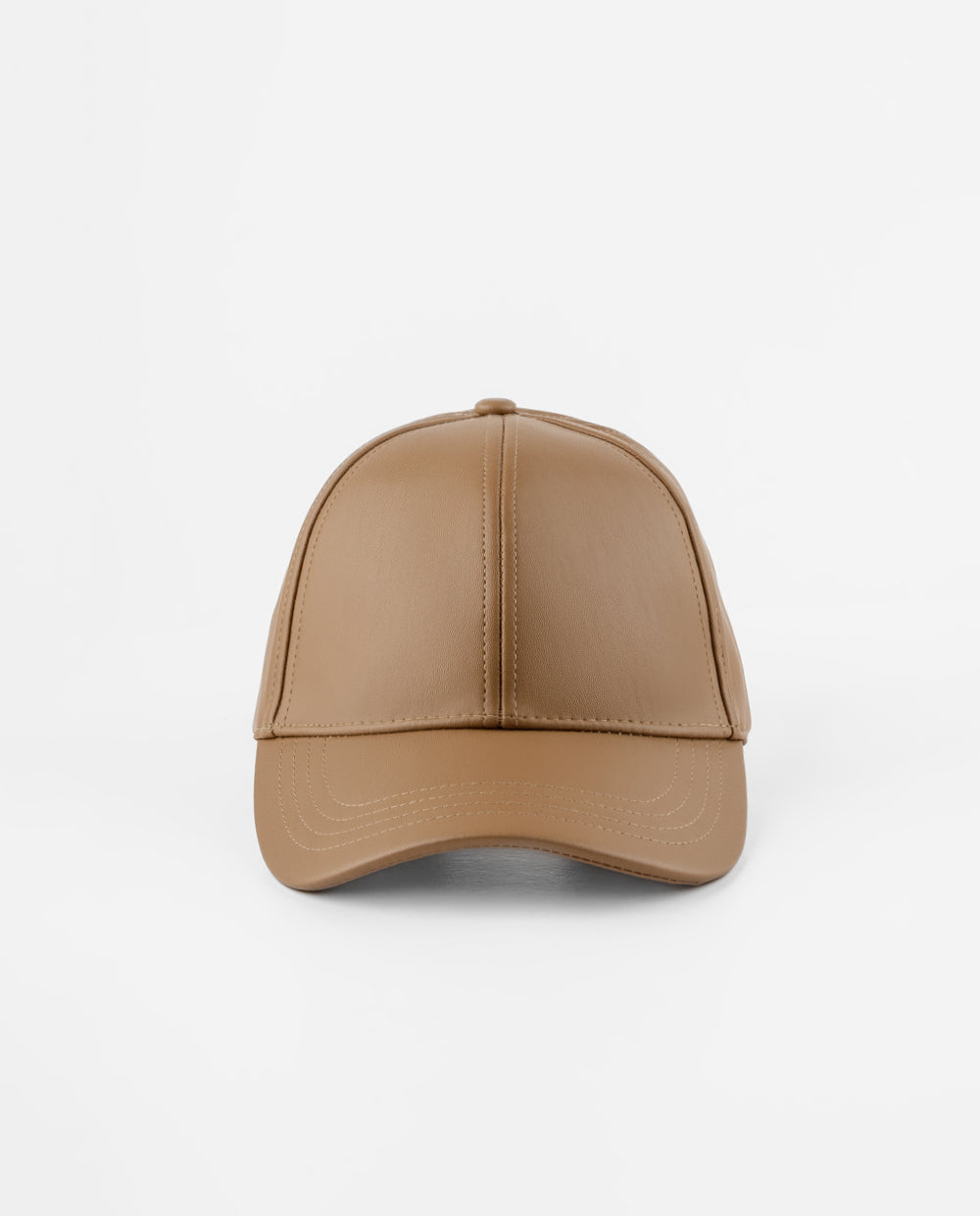 Gorra marrón efecto cuero