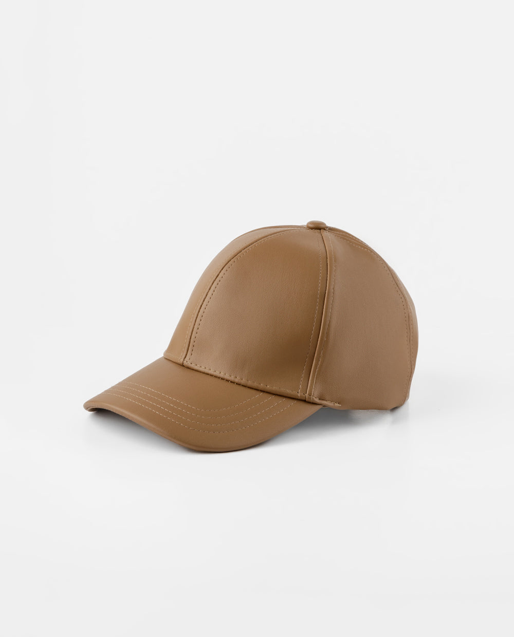 Gorra marrón efecto cuero – vista 2