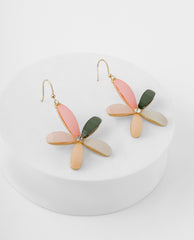 Aretes colgantes flor multicolor