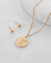 Collar medalla ángel dorado Premium