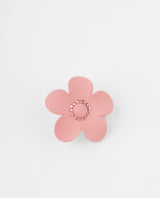 Gancho flor rosa con centro de brillos