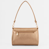 Cartera dorada con aro