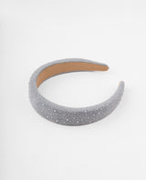 Vincha celeste con detalles de brillo