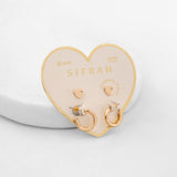 Aretes dúo corazón premium