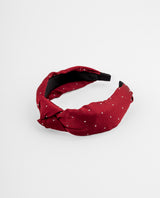 Vincha rígida forrada en tela burgundy