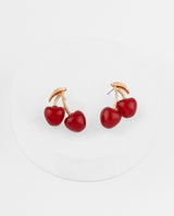 Aretes pequeños cereza rojas