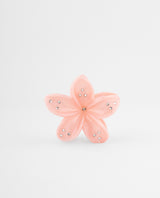 Gancho flor rosada con strass