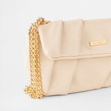Cartera beige acolchada