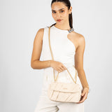 Cartera beige acolchada