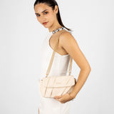 Cartera beige acolchada
