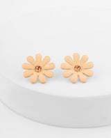 Aretes flor dorada con centro brillante