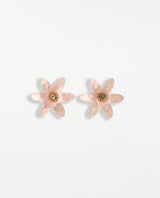 Aretes flor translúcida rosa
