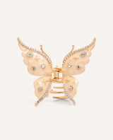 Gancho mariposa beige  brillante