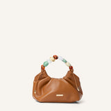 Cartera Hobo Camel con Asa de Piedras
