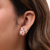 Arete moda mariposa lila dorado