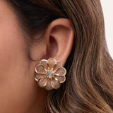 Arete moda Flor Dorado