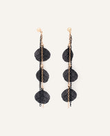 Arete Moda Largos Black Dorado