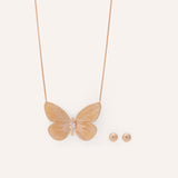 Collar + aretes moda con dije de mariposa