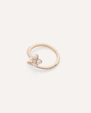 Anillo Regulable Premium Zircón Knot Dorado