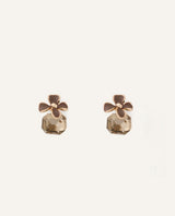 Aretes Moda Pegado Flor Dorado