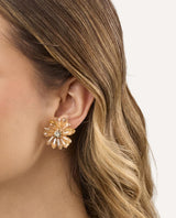 Aretes Moda Pegado Blossom Dorado