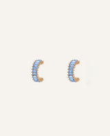 Aretes Moda Argolla Blue Glam Dorado