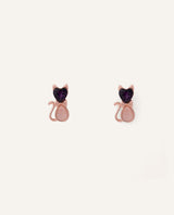 Arete Moda Pegado Cat Lover 2 cm Dorado