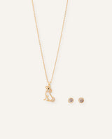 Set Collar + Arete Moda Puppy Dorado
