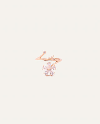 Anillo Bañado en Oro Premium Zircón Flor Dorado