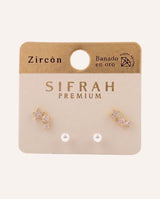 Set Aretes Premium Zircón Bañado en Oro 
Delicate Dorado