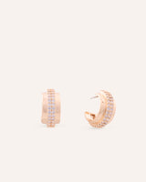 Aretes Argollas Premium Zircón Bañado en Oro Dorado