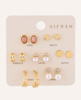 Set Aretes Moda Minimal Dorado