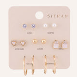 Set Aretes Moda Mix Dorado
