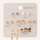 Set Aretes Moda Daily Mix Dorado