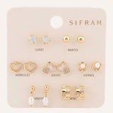 Set Aretes Moda Classic Dorado