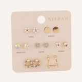Set Aretes Moda Essentials Mix Dorado