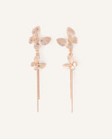 Aretes Moda Drop Dorado Mariposa