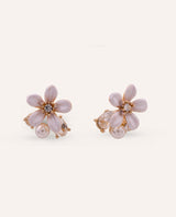 Aretes Moda Bloom Pearl Dorado