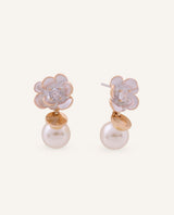 Aretes Moda Bloom Pearl Dorado